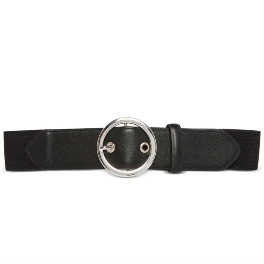 STEVE MADDEN Women's Circle-Buckle Faux-Leather Belt SIZE M/L & L/XL NWT